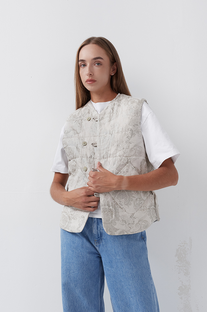 Камізелька льон стьобана двостороння (КА98)